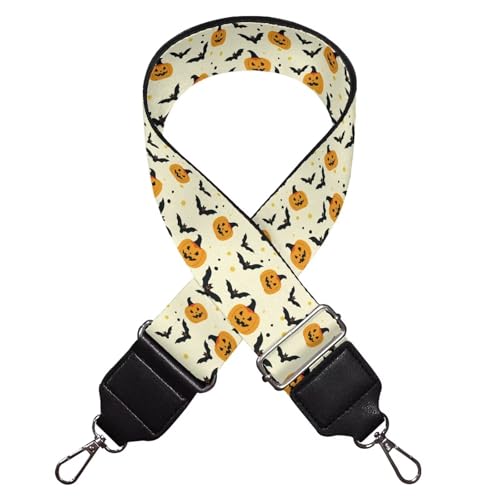 Image of Talayituse Pumpkin Bat Print Shoulder Strap Wide Purse Bag Strap Adjustable Replacement Belt Luggage Crossbody Shoulder Bag Strap for Women Girls Halloween Decoration