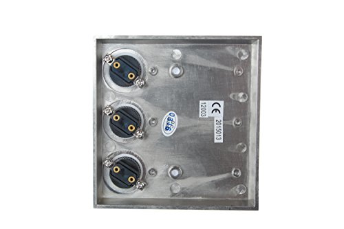 HUBER Aufputz Klingeltaster 3 fach aus Metall - Türklingelknopf mit Namensschild - Haustürklinge Aufputz I Taster aus Messing verchromt - Klingel Haustür 3 fach