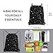 MZERSE Cute Drawstring Backpack Compatible with Zodiac Constellation Galaxy Black Starry Night Stars Glow Dark Midnight for Women Men Yoga Swimming Hiking Cycling, Fashion Adjustable Gym Backpack