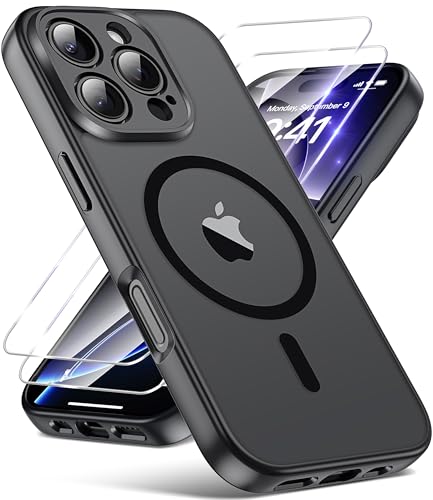FLLAO 3-in-1 Magnetische Hülle für iPhone 16 Pro mit 2 HD Schutzfolien, Kompatibel mit Mag Safe, Vollständiger Kamerasch...