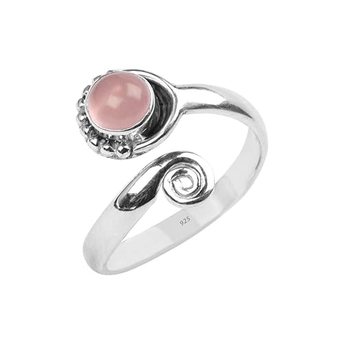 Rose Quartz Stone Toe Ring 925 Sterling Silver Ring Feet Body Jewellery Handame Toe Ring Pink Gemstone Adjustable Toering For Girls Women Gift
