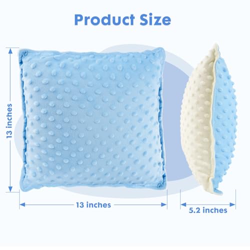 Image of Bmag Sensory Vibrating Pillow for Autistic Kids and Adults,13 inch x 13 inch Sensory Toy Gift with Textured Therapy Stimulation Bumps Relief Stress Item for Toddler - Blue and Yellow