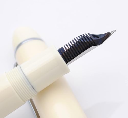 Miniatura 6 de Pluma estilográfica JINHAO X159 (Plumín F 0.5mm, blanco marfil con clip plateado)