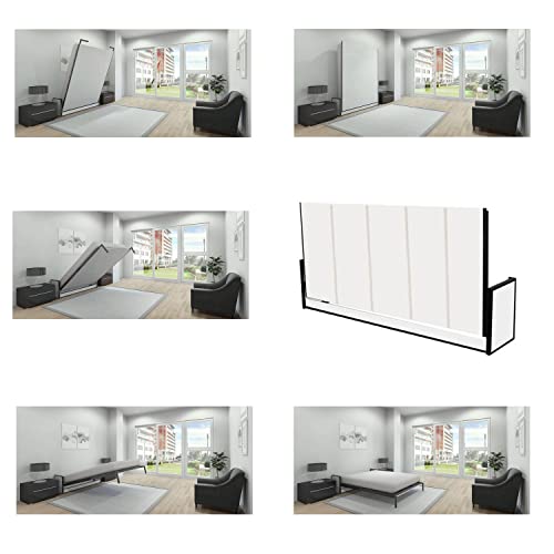 Wallbedking Studio Cama Abatible Horizontal 90 x 190 cm | De Pared, Plegable, Oculta, Para Invitados