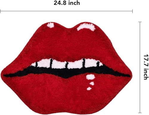Image of AAZEEM Mat Rugs Non-Slip Abstract Bath Rugs Cute Mat Washable for Tube|Rectangular Door Mat for Home |Drawingroom |Easy Clean Indoor and Outdoor Floor Mat |Super Absorbent |Red|16 inchx24 inch & 20 inchx32 inch |
