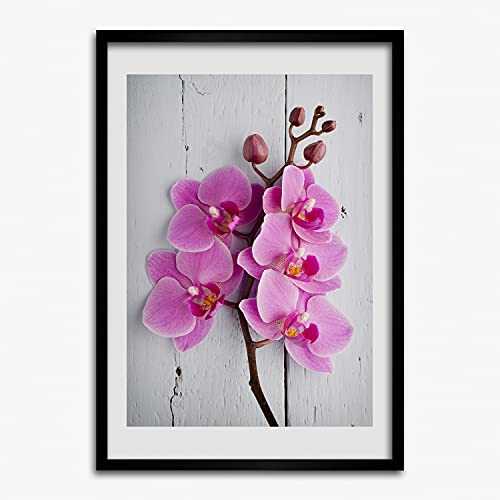 Cadre MDF Tulup 50x70 cm avec peinture d'orchidée rose pour affiche