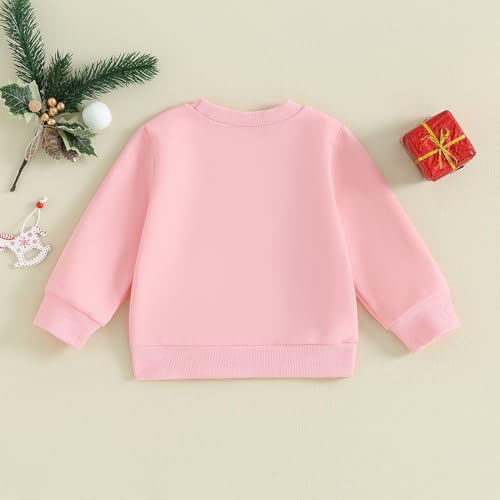 ZAXARRA Mommy and Me Christmas Outfits Letter Print Long Sleeve Sweatshirt Pullover Tops Family Matching Outfits3