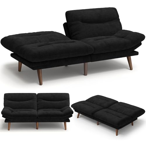 Lista de Sofa Cama Coppel Precios los más recomendados. 47 AMADA HOMEFURNISHING - Sofá cama convertible de futón de pana con respaldo y reposabrazos ajustables, sofá convertible a reclinable para espacios pequeños, sala de juegos u...