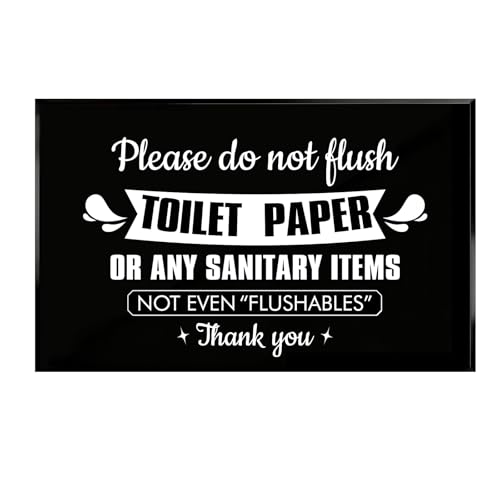 Do Not Flush Sign for Bathroom - Acrylic Septic System Wall Decor with Adhesive Backing - Airbnb Essential for Hosts, Restroom Rule Plaque for Business & Home, Don't Flush Anything Except Toilet Paper