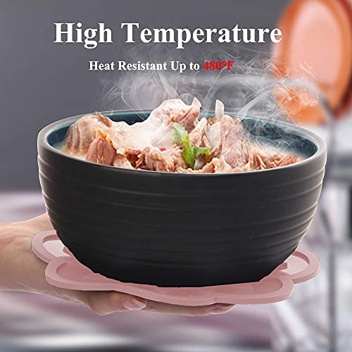 Image of Silicone Trivets Mats, Silicone Hot Mats Set, Silicone Hot Pads, Silicone Pot Mat for Countertop, Trivet Pads Heat Resistant, Table Placemats (Pack of 4 Pink)