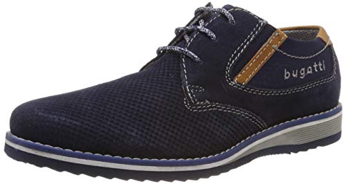 Bugatti Men's Derby Lace-Up, Blue Dark Blue 4100, 9