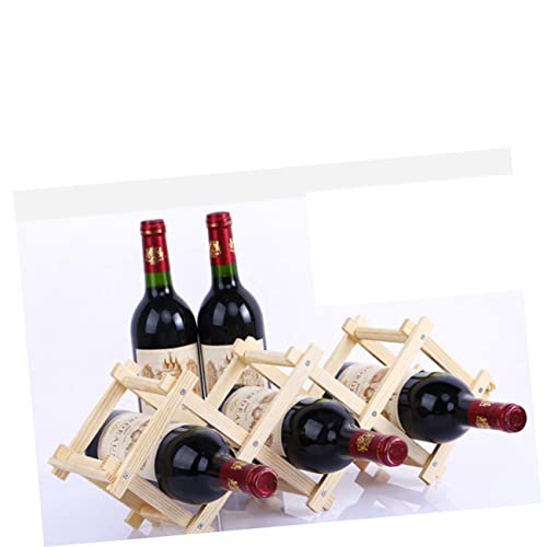 Soporte para botellas de vino plegable de madera sólida miniatura 4