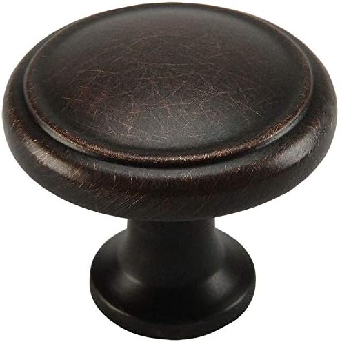 Cosmas 10 Pack 5982ORB Oil Rubbed Bronze Cabinet Hardware Round Knob - 1-1/8 Diameter