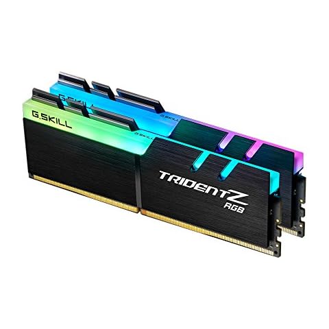 G.SKILL F4-3600C17D-32GTZR 32 GB (16 GB x 2) Trident Z RGB Series DDR4 3600 MHz Dual Channel Memory Kit - Black with full length RGB LED light bar CL17 Cover