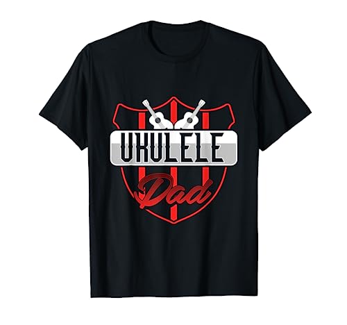 Ukulele Dad Uke Guitar Acoustic Hawaiian Musician Hawaii T-Shirt, Black