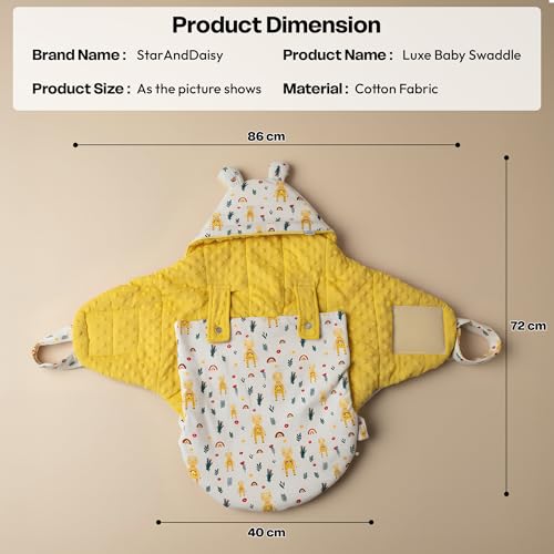 Image of StarAndDaisy Swaddle for New Born Baby, Baby Sleeping Bag, Swaddle Cloth Or Muslin Swaddle Wrap for New Born Baby 0-9 Months, (Boys & Girls)- Rainbow Print