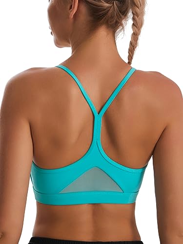 Image of RUNNING GIRL Y-Back Sports Bras for Women, Medium Impact Wirefree Padded Bra Workout Crop Top Longline Sports Bra Push up, Black