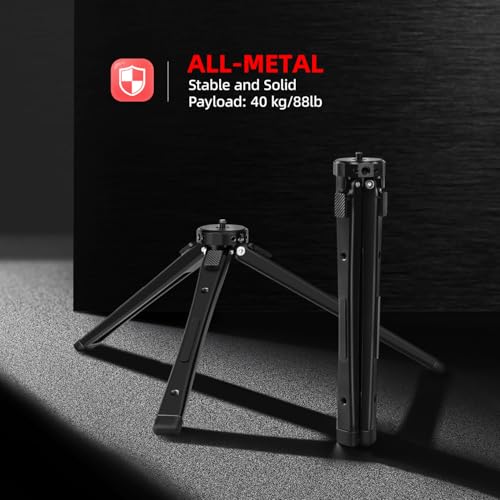 Image of Zeadio Metal Camera Tripod, Adjustable Desktop Tripod Stand, for Smooth 4, Vimble 2, Osmo Mobile, Ronin-S, Gimbal Handle Stabilizer and All Cameras