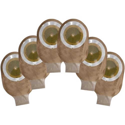 KIT 06 Bolsa de Colostomia Drenável, Recortável, Transparente, com Anel Karaya, 25-60mm