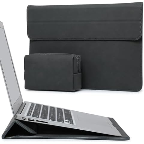 HYZUO 15 Inch Laptop Sleeve with Stand Cover