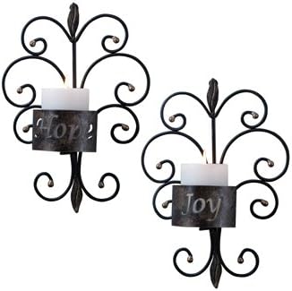 Raphael Rozen Modern Sconce Set: 2 Piece Wall Mounted Candle Holder Set: Hope and Joy Candle Holders