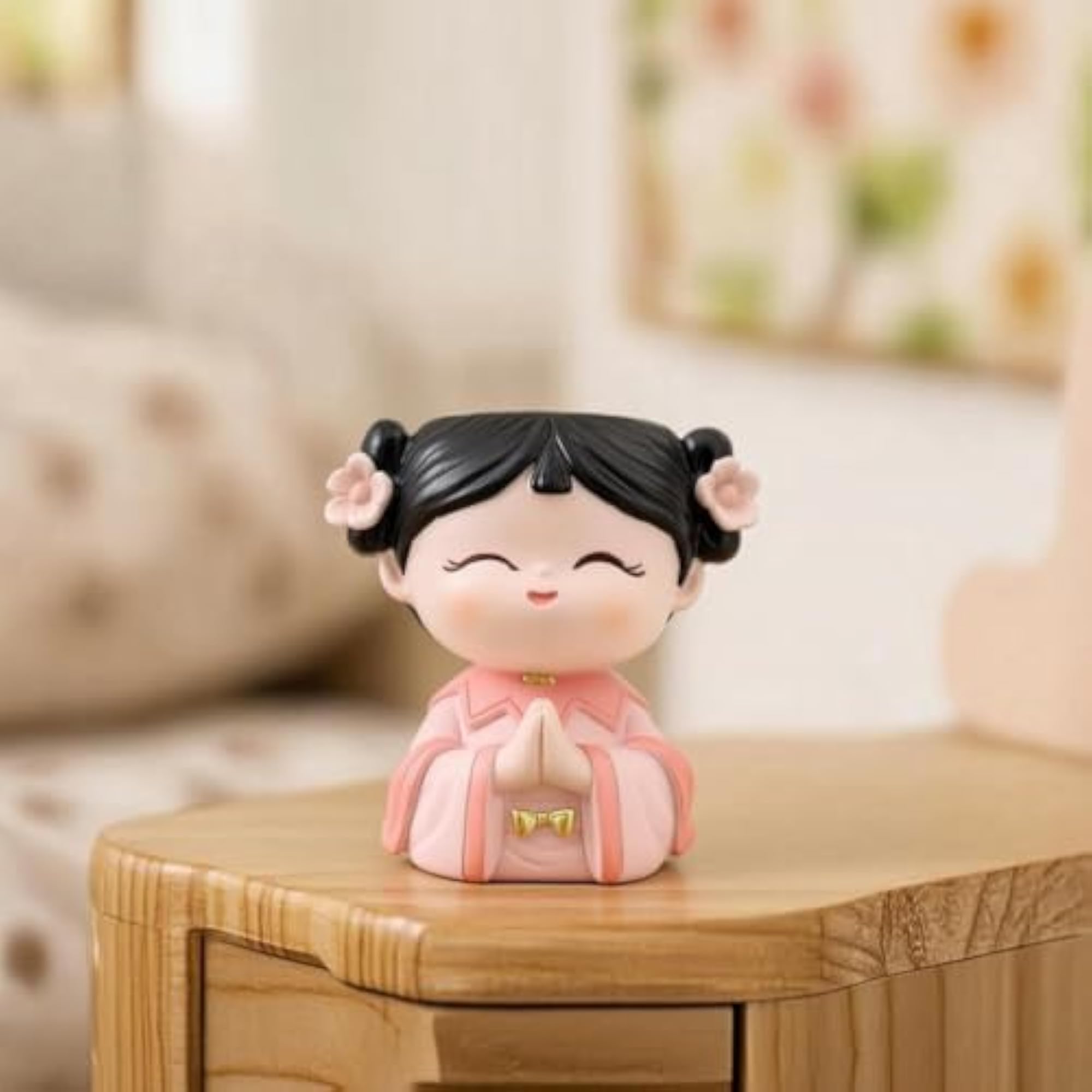 Girl Figurine Candle Holder, Traditional Design