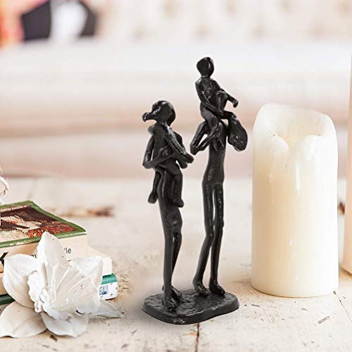 Dreamseden Rustic Family Figurines, Cast Iron Art Home Decoration Statue With Gift Card For Anniversary Birthday (Family Of Four Carrying) #TOP5