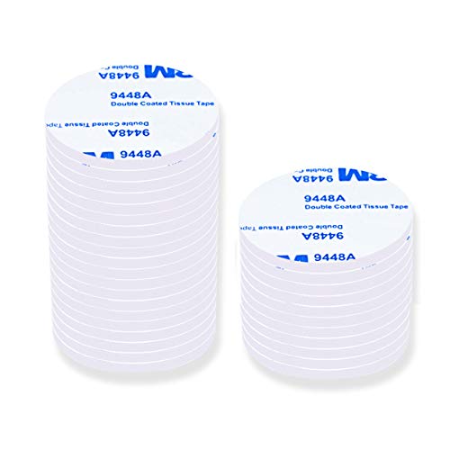 50 Pcs Double Sided Sticky Pads,  Strong Heavy Duty Adhesive Tape, Round Adhesive Foam Pads Mounting Tape For Walls And Floors, Doors, Glasses, Metals Or Car Phones DIY Making (White)