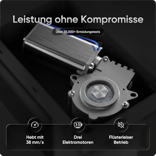 DESKSPACE Corner Elektrisch Höhenverstellbares Eckschreibtisch Gestell - 10 Jahre Gewährleistung, Ergonomischer winkelverstellbarer Steh-Sitz Schreibtisch Untergestell, Ecktischgestell (Schwarz)