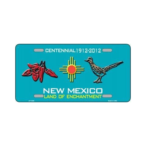 Smart Blonde Red Chili & Road Runner New Mexico Teal Novelty Metal License Plate LP-1528 Cover