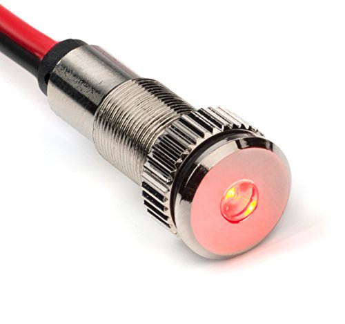 PLUG-N-PLAY Instrument Cluster LED Indicator Light Dash Bulbs. Aluminum Pilot Lights. Colored Acrylic Lens. Flush Panel Mount 5/16