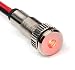 PLUG-N-PLAY Instrument Cluster LED Indicator Light Dash Bulbs. Aluminum Pilot Lights. Colored Acrylic Lens. Flush Panel Mount 5/16" 8mm 12V for Speedometer Odometer Tachometer (Silver Bezel, Red LED)