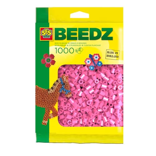 Preisvergleich Produktbild Ses 00708 Bügelperlen 1000 Stück Pink, 36+ Mond.