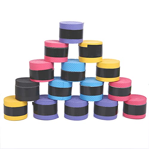 VASANA 30 nastri antiscivolo per racchette da badminton e tennis, per canna da pesca, assorbono il sudore, colore casuale, lunghezza 109,2 cm