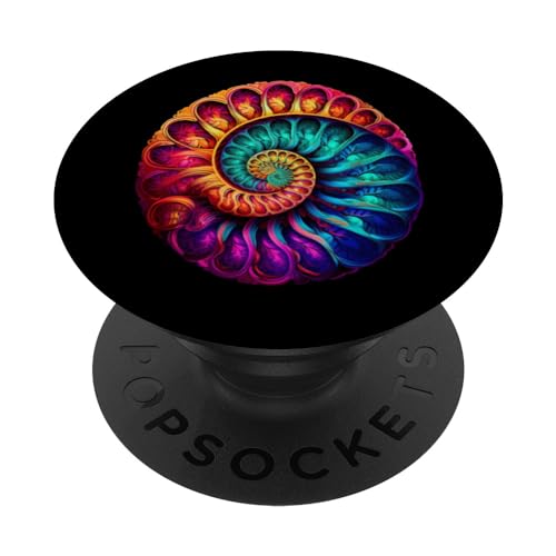 Amonita fósil Paleontología Pop Art PopSockets PopGrip Intercambiable