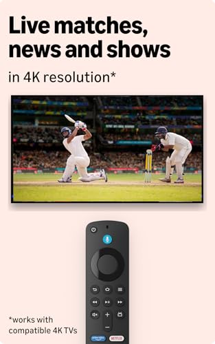 Image of Amazon Fire TV Stick 4K Select (newest model), start streaming in 4K, Alexa voice search, stream lakhs of movies & episodes, free and live TV