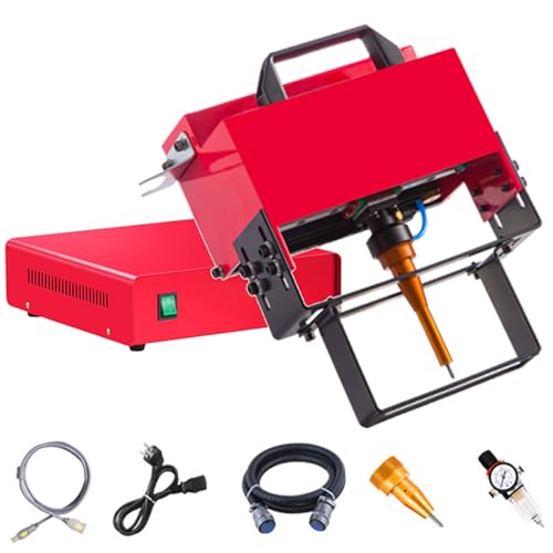 AmNooL Máquina de Grabado de Marcado de Metal con micropercusión neumática de Mano de 100x20 mm Máquina de Marcado de Grabador de número de código Vin para Uso con Piezas metálicas Grandes y Pesadas