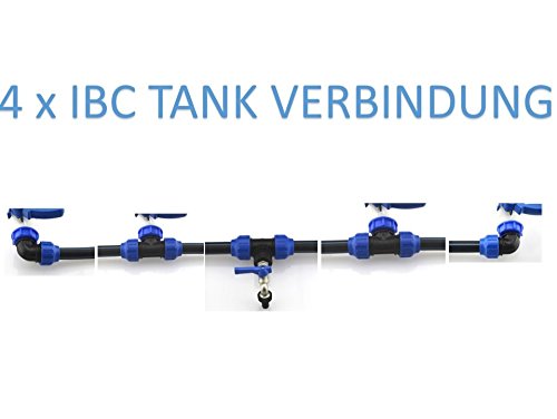 Preisvergleich Produktbild Tankverbindungsset 4 Tanks DN 32 Auslauf 1 / 2" Kugelauslaufhahn