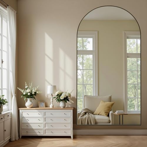 MISSDAY Oversized Full Length Mirror, Arched Floor Mirror 81" x 41", Black - image 4