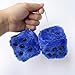 Fuzzy Plush Dice for Car Mirror, Pair of Retro 3” Dark Blue Dice with White Dots for Car Interior Hanging Ornament Decoration (Dark Blue)