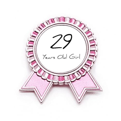 Broche pin's rose 29 ans pour remplacer les écharpes d'anniversaire kitchs
