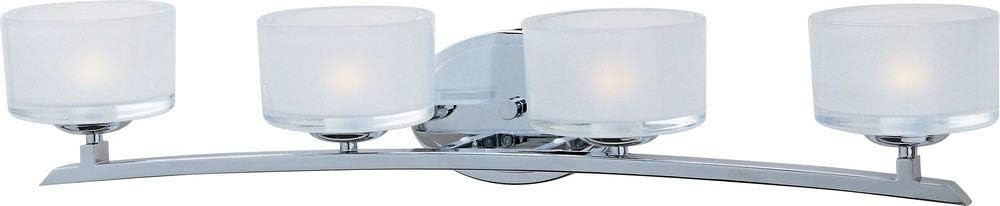 Maxim Lighting Elle 4-Light Bath Vanity Light | Polished Chrome Finish | Contemporary Indoor Light Fixture | Ideal for Bathrooms & Powder Rooms | Dimmable Damp Rated | 19054FTPC