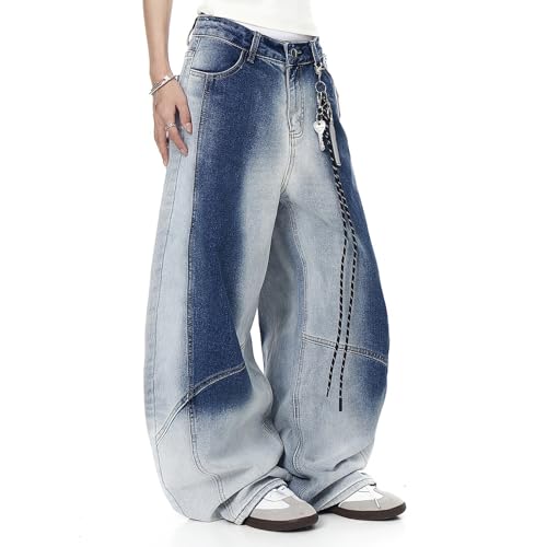 Barrel Jeans Men Vintage Washed Baggy Jeans Men Y2K Tie Dye Oversize Parachute Wide Leg Barrel Denim Pants Hip Pop3