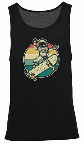 Image of Hippowarehouse Astronaut Skateboarding Vest Scoop Sleeve Unisex Tank top Black