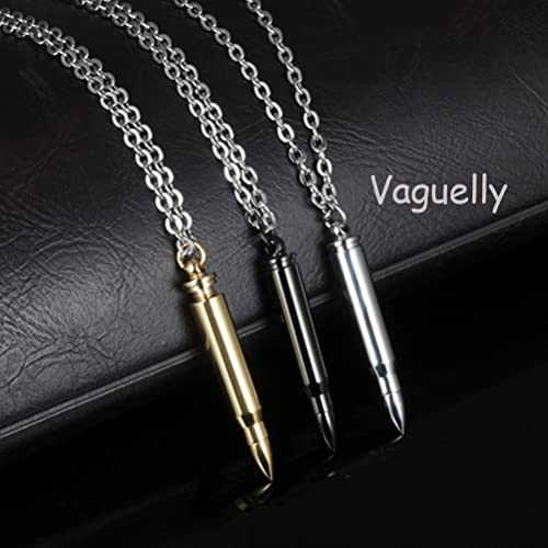 Generic Bullet Necklace Titanium Steel Bullet Pendant Chain Punk Gothic Necklace Personality Cool Necklace Jewelry For Men Women Boy, Silver, 55*1Cm (E59Uu1540Yego31Cxll) #TOP1