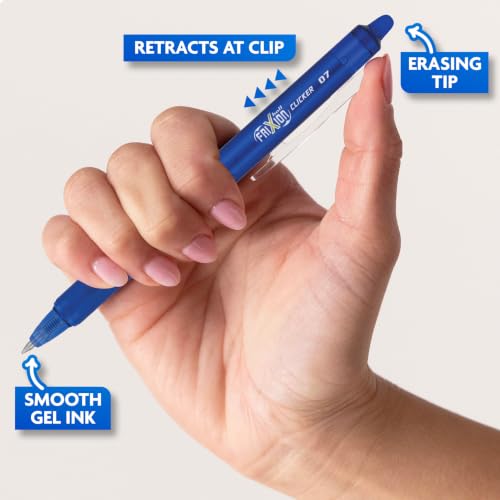 PILOT FriXion Clicker Gel Ink Pens 0.7mm, Assorted Colors, 3-Pack - image 5