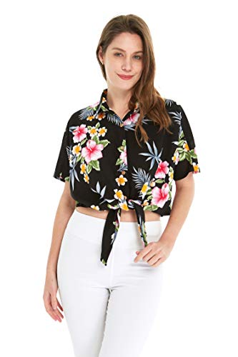 Image of Family Matching Hawaiian Clothes, Hibiscus Black | Black Hibiscus Print • Soft Rayon Fabric • Family Matching Outfits • Vacation Ready • Luau Party Wear