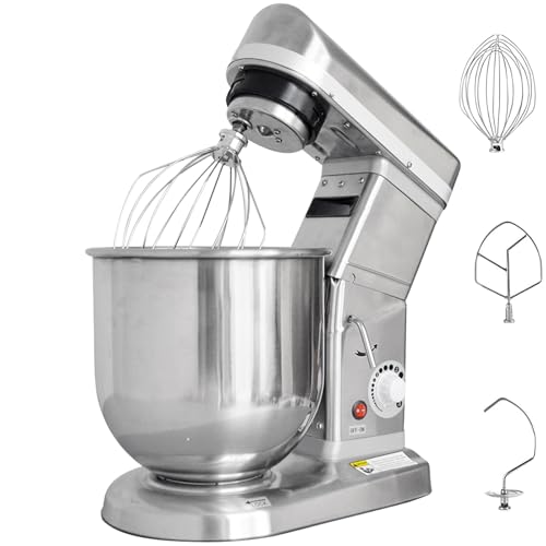 GwlThixion Batidora de pie Comercial, Amasadora Profesional de Pedestal, con 3 velocidades Ajustables, para Masa, batidor, Gancho para panadería y pizzería 10L
