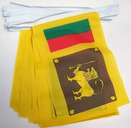AZ FLAG - Sri Lanka Bunting Flag - 40 Ft Garland with 20 Sri Lankan Flags 18'' x 12'' - 100% Polyester String Pennant - 12 meters