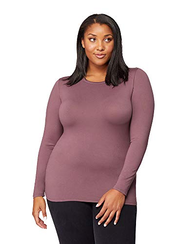 Womens Lightweight Baselayer Crew Top, Berry Mauve, Size XSmall at
